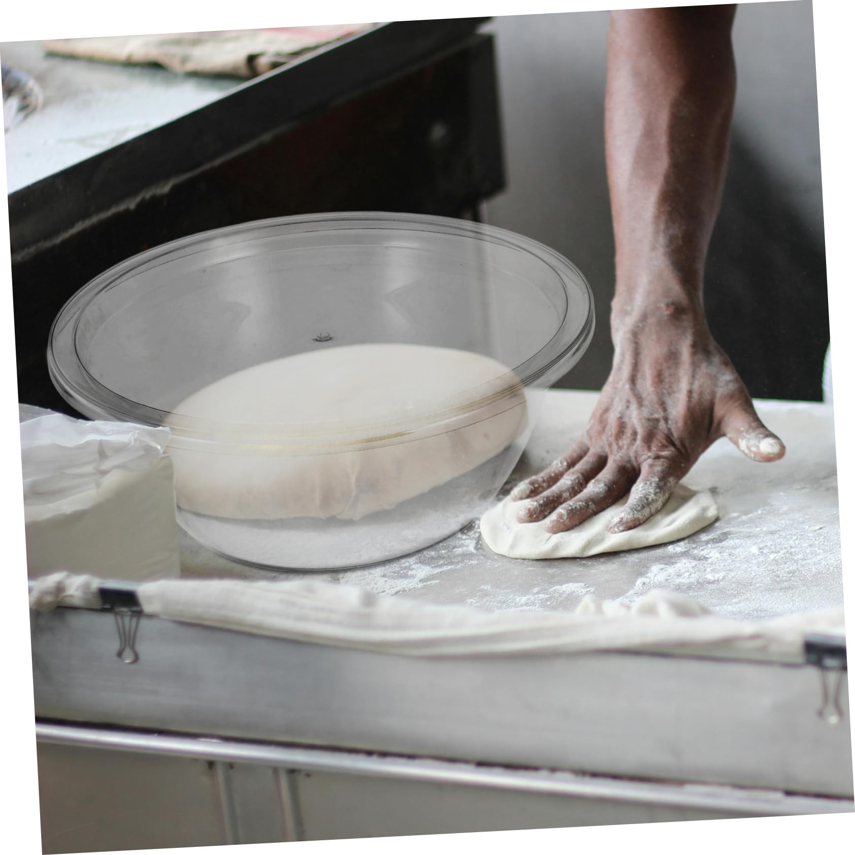 Alipis Bol Grande de Plástico con Tapa Transparente y Resistente Deformación Multiusos para Amasar Preparar Ensaladas y Almacenar para Cocina Familiar