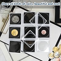 Vista 6 de 20 piezas de estuches ajustables de acrílico para colección de monedas con esponjas, soporte de monedas con cierre, estuches de protección