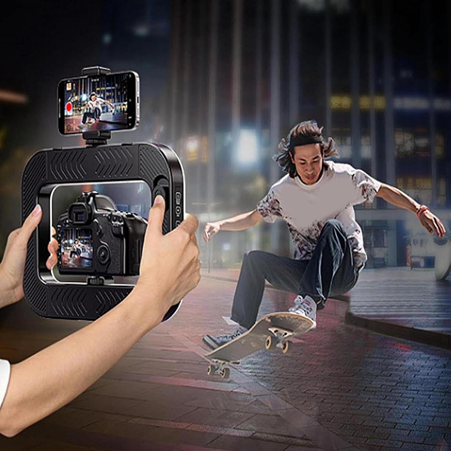 Ring Light Tripod - Extendable Selfie Stick Stand with Light | Adjustable Mount Holder with Lightweight Design, Phone Accessory for Vlogging, Video Recording, Photography, Live Streaming 11.61x8.58in