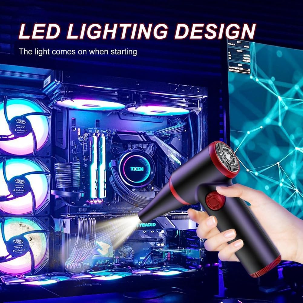 Spruzzatore elettrico ad aria compressa 100.500 min con soffiatore d'aria ricaricabile a LED per computer PC