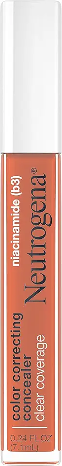 Neutrogena Corretor de cor com cobertura clara, corretivo leve com niacinamida para manchas escuras, óleo, fragrância, parabenos e ftalatos, pêssego profundo, 0,24 g