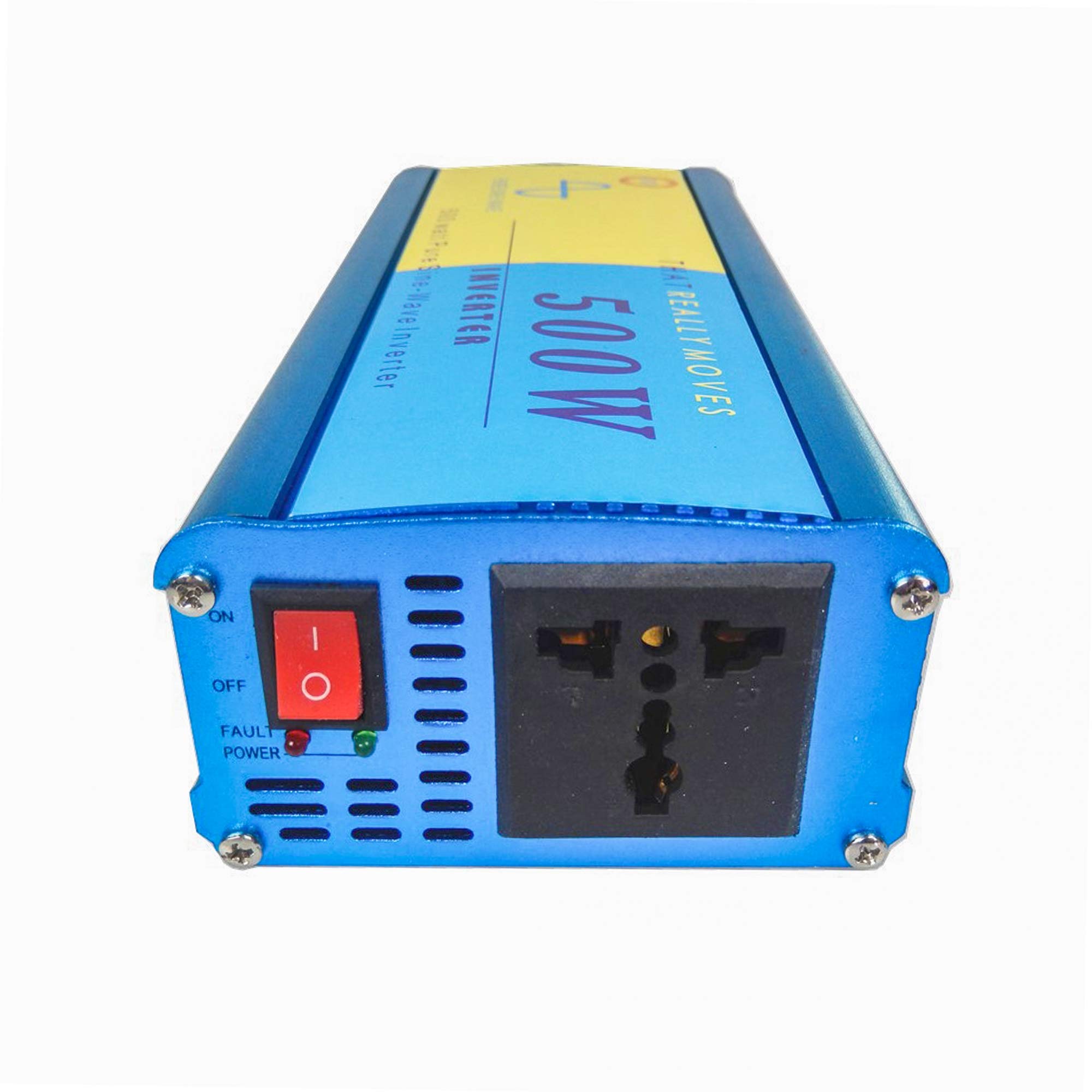 Inversor De Onda Sinusoidal Pura De 500 W, Pico De Potencia De 1000 W, Inversor De Corriente para Automóvil DC 12V / 24V A AC 220V, con Toma De AC Y Puerto De Carga USB