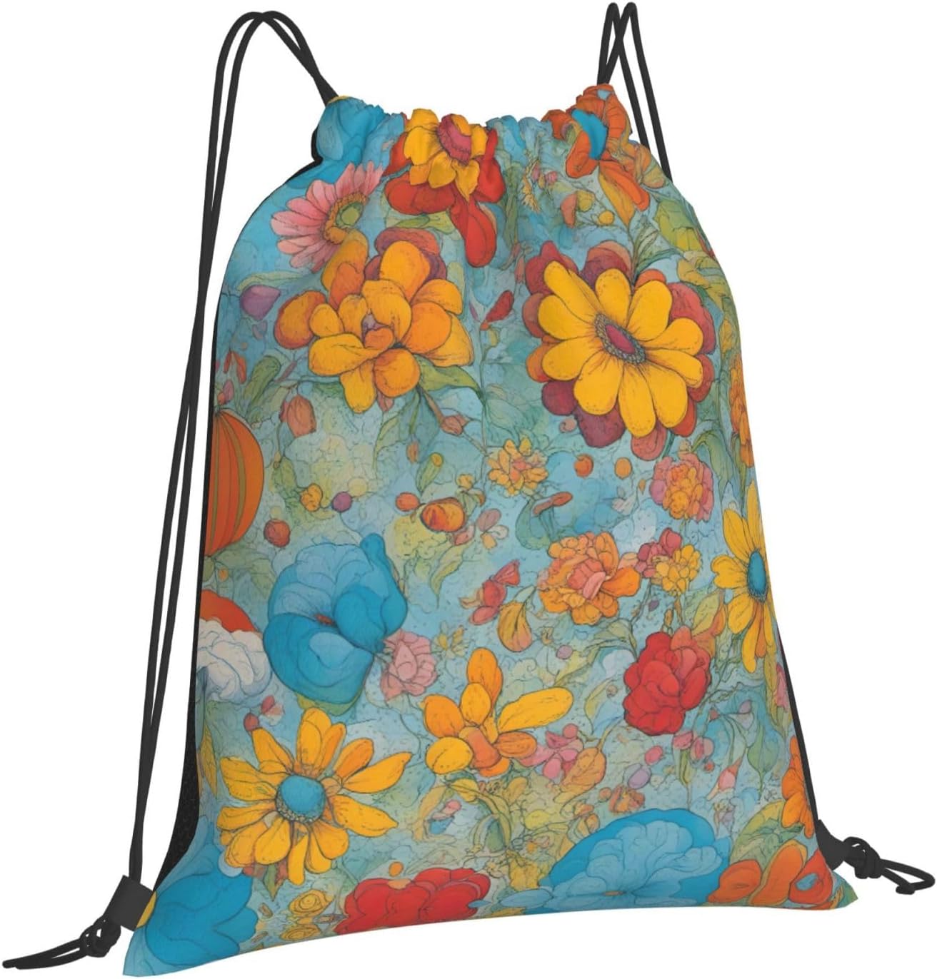 Bright Color Print Drawstring Backpack Bags Bulk Sports Cinch Sack Gym String Bags String Backpack For Men Women