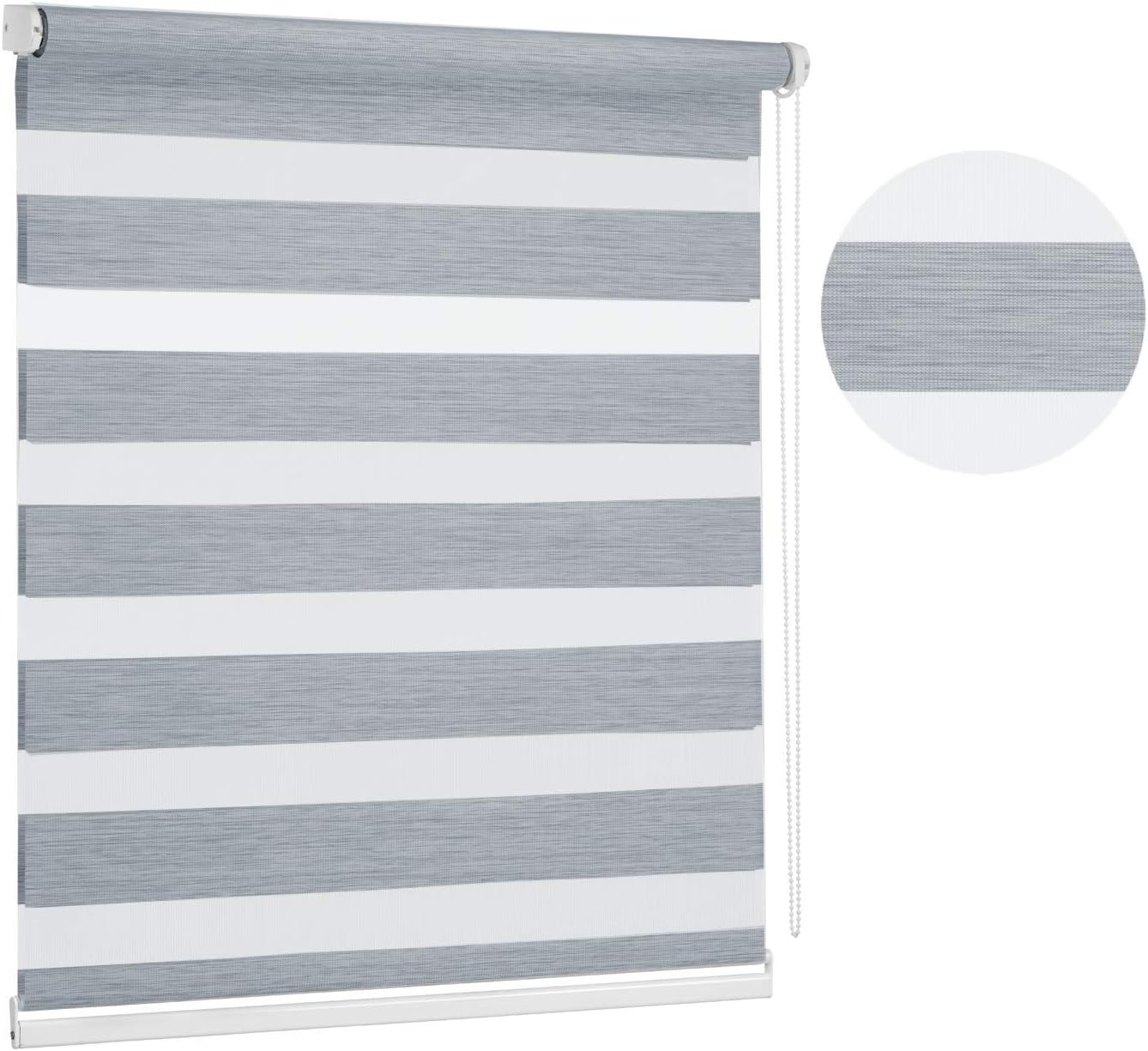 SMONTER Easy Fix Zebra Roller Blind,Day and Night Blinds Curtains with