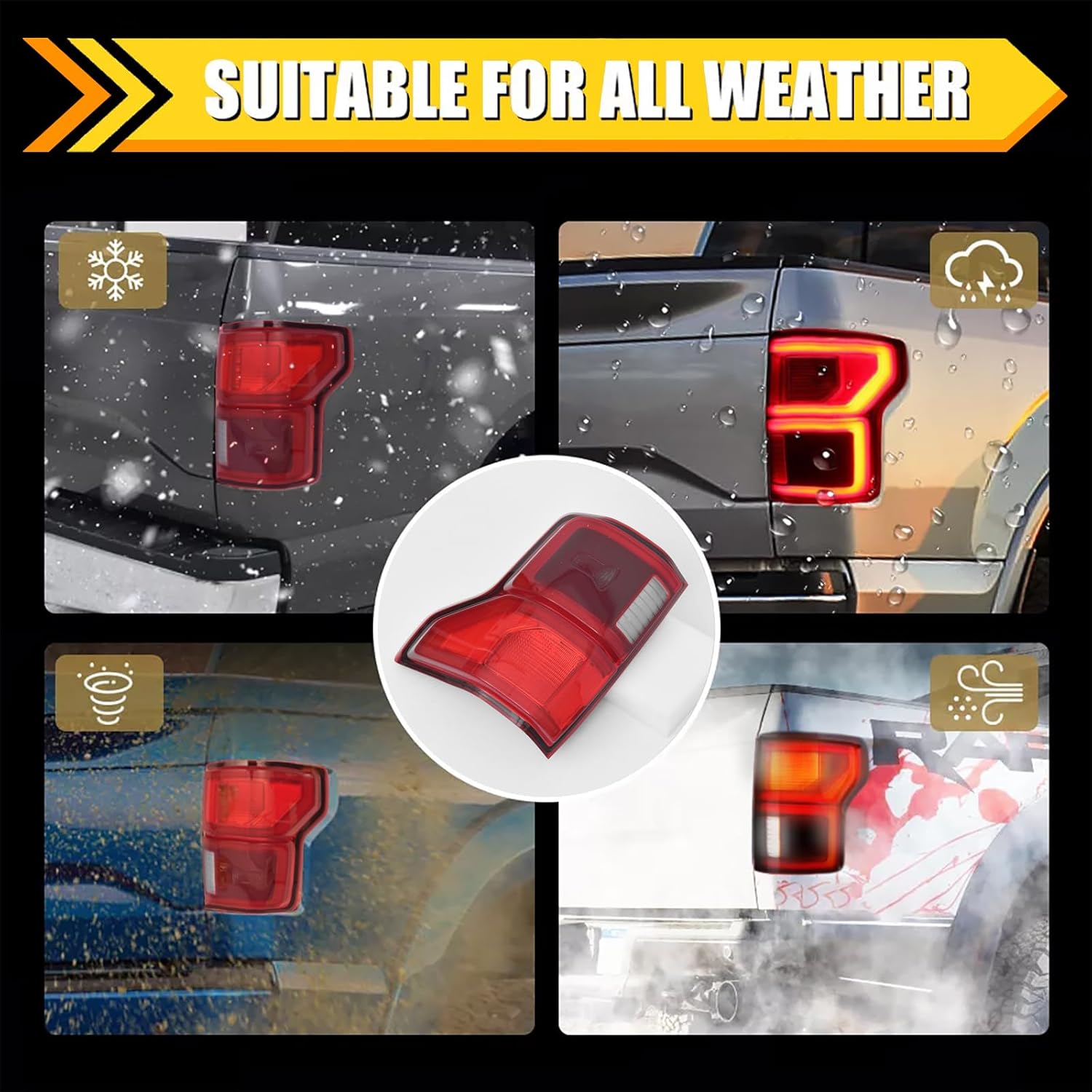 LED Tail Light w/Blind Spot Fit for 2018 2019 2020 Ford F-150 F150,Taillight Tail Lamp Brake Lamp Rear Light Replacement Right Passenger Side KL3Z13404B(Bulbs & Wire Harness Included)