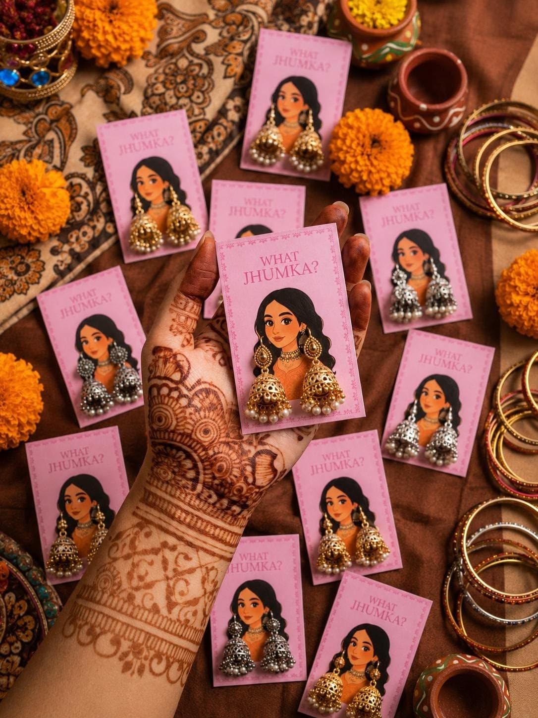 What Jhumka? Traditional Indian Jhumka cards mini cards without jhumkas-image-24