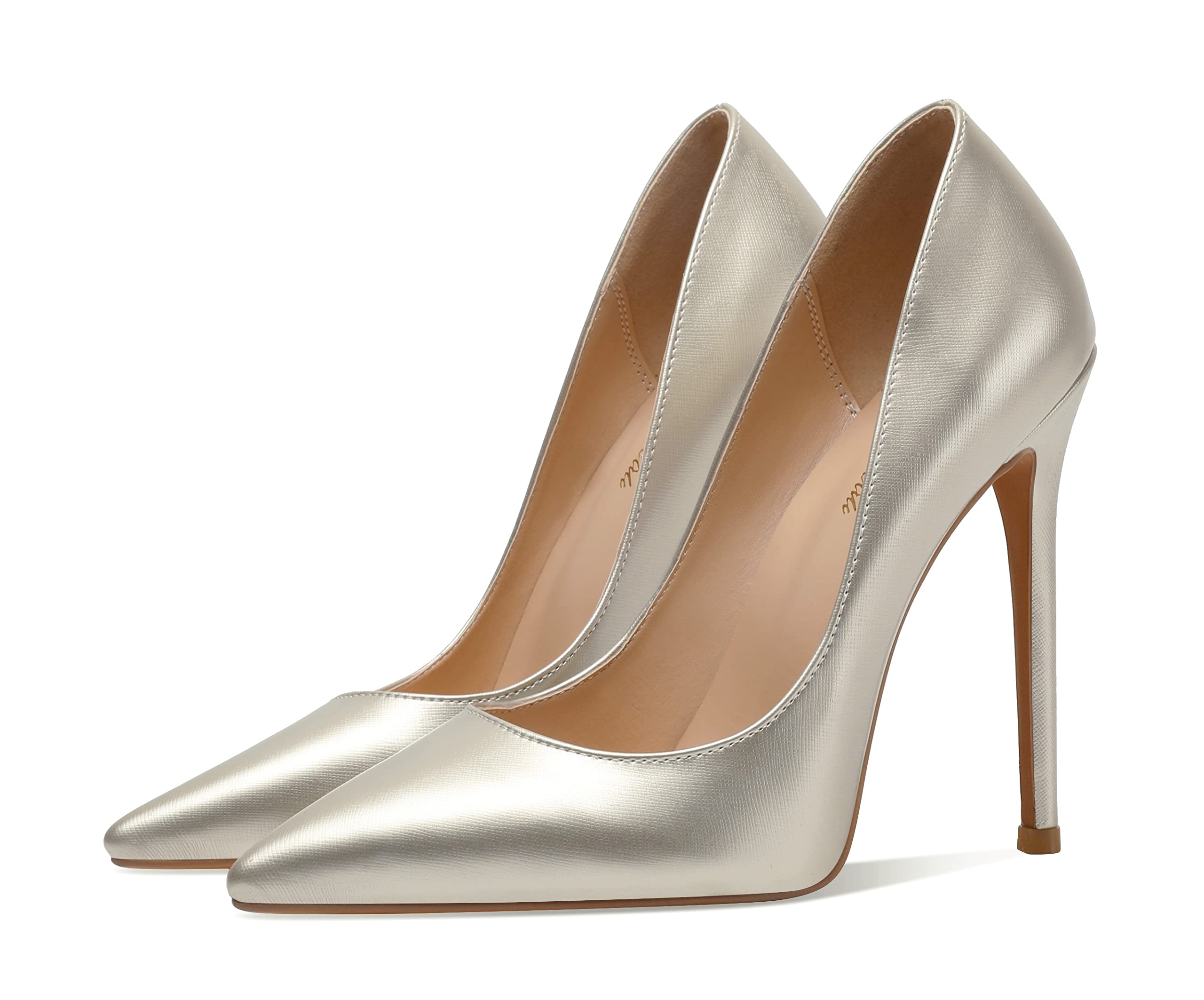 Petit CadeauLeona - Women's Classic & Sexy Pointed Toe Slip on Pumps with 5' Stiletto High Heels. Handmade to Perfection.