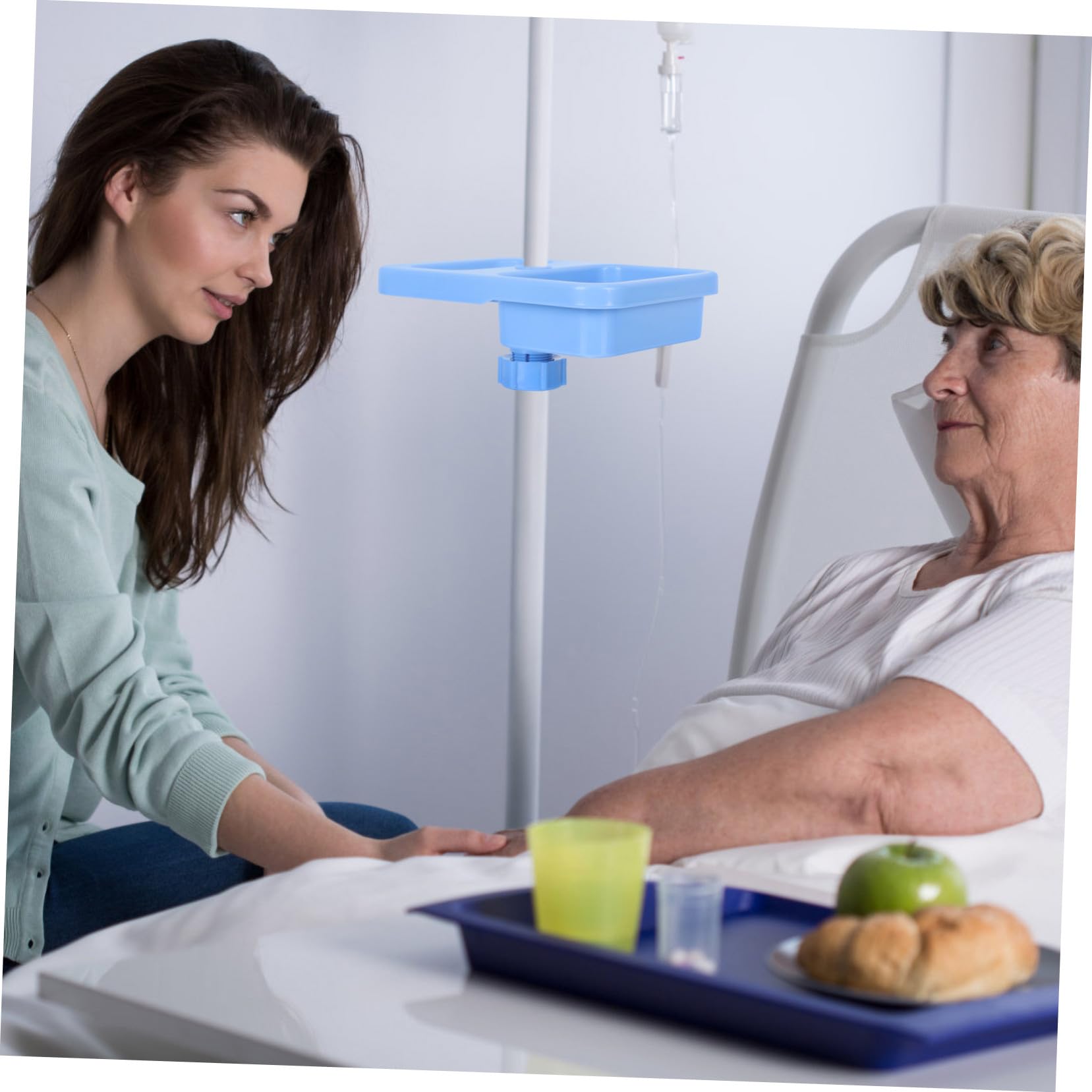 Support De Perfusion Plateau En Plastique Léger Pour Poteau Iv, Plaque De Rangement Professionnelle Antidérapante Pour Accessoires Médicaux Et Porte-gouttes, Usage Hospitalier Industriel