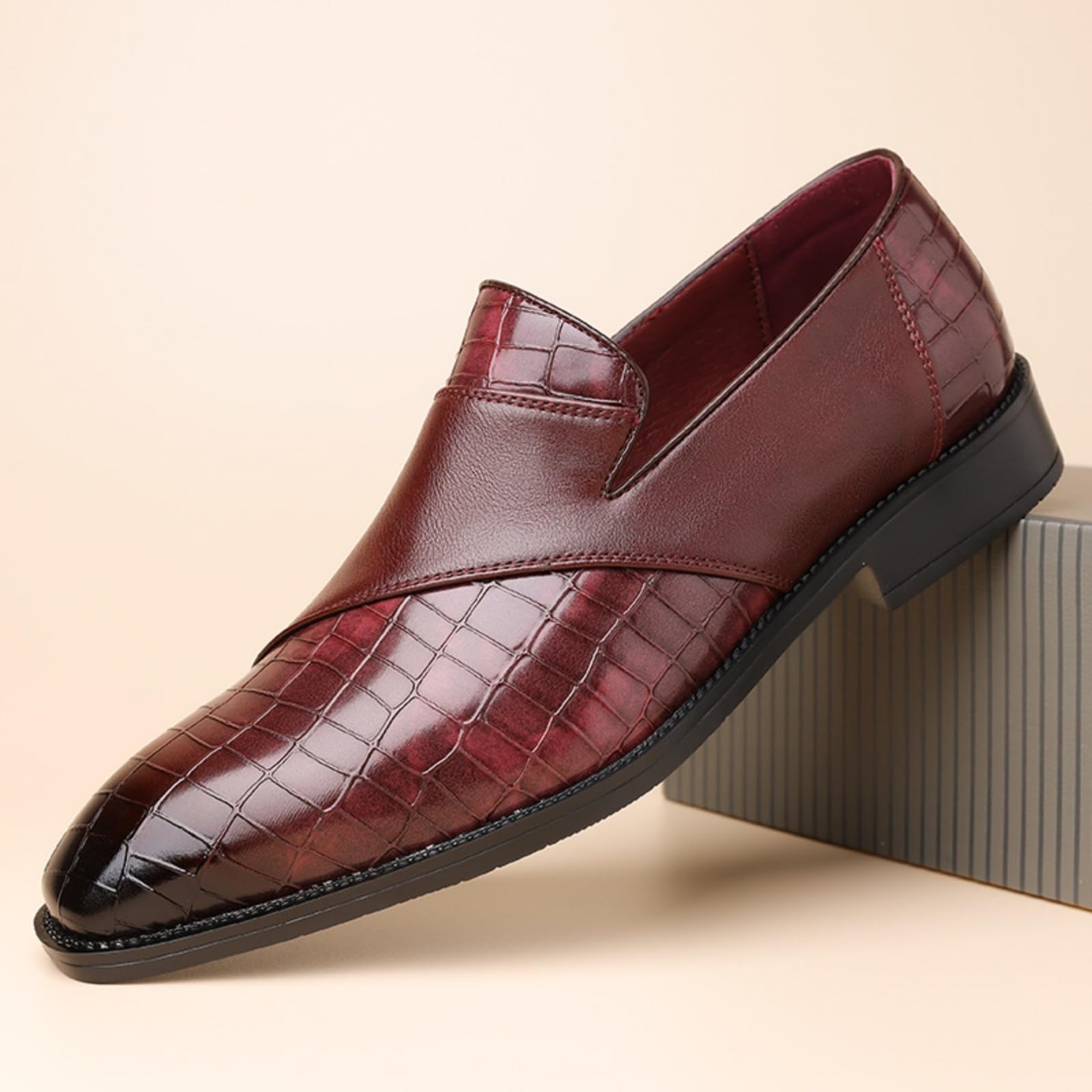 Hixingo Zapatos de Vestir Hombre Piel