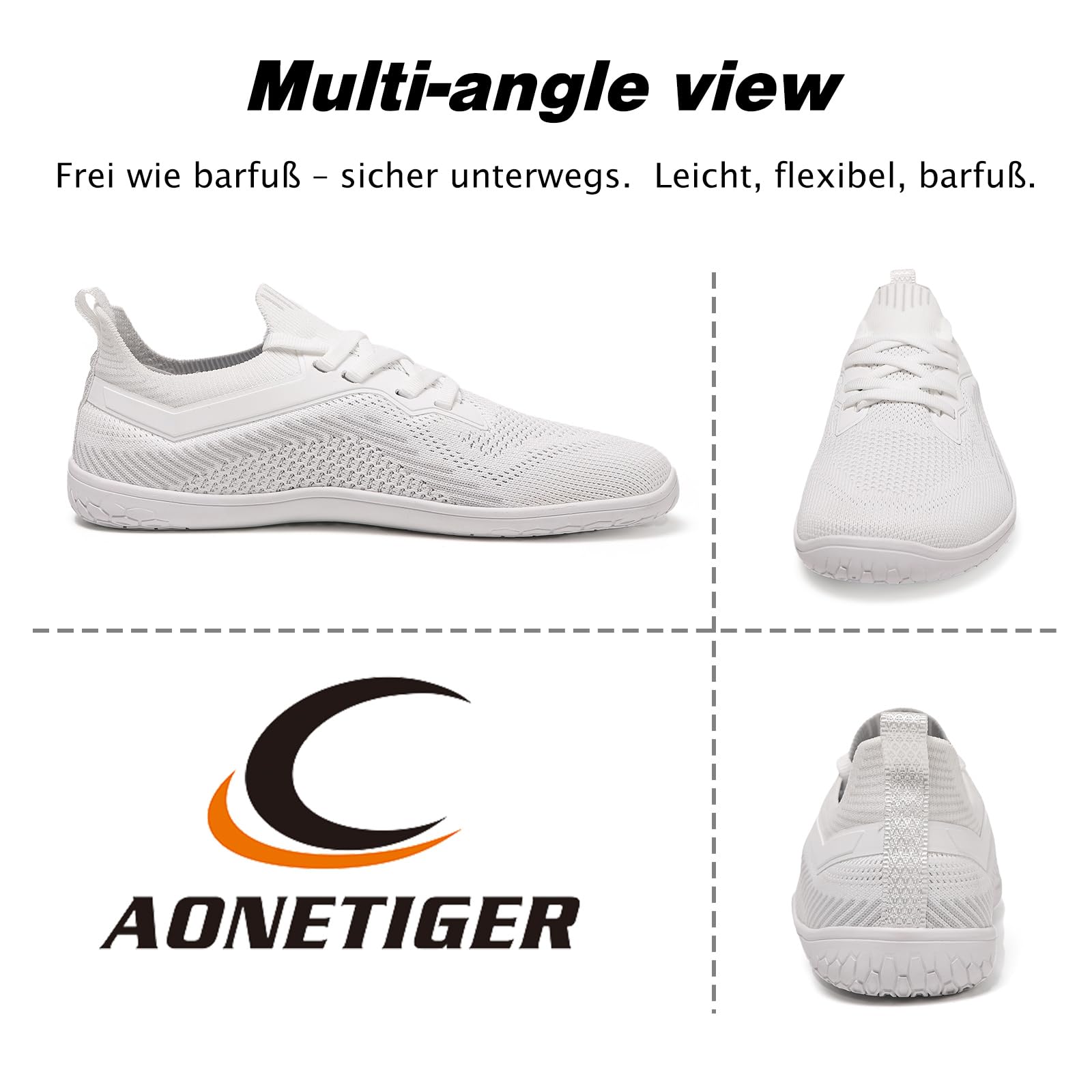AONETIGER Barfußschuhe Damen Herren Breite Zehenbox Zero Drop