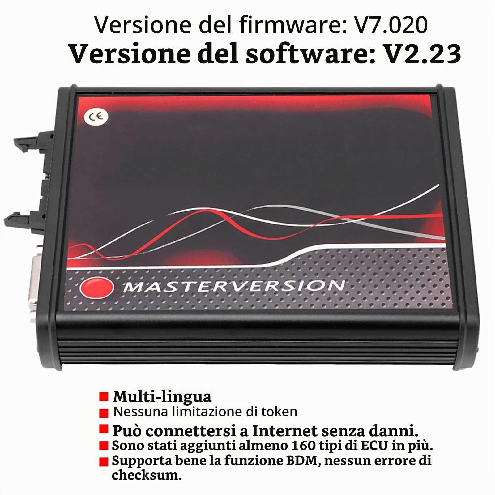 Programmatore ECU Strumento diagnostico automatico riparazione ECU V7.020 strumento di programmazione ECU strumento diagnostico per auto con token illimitato con presa rossa PCB US 100-240V