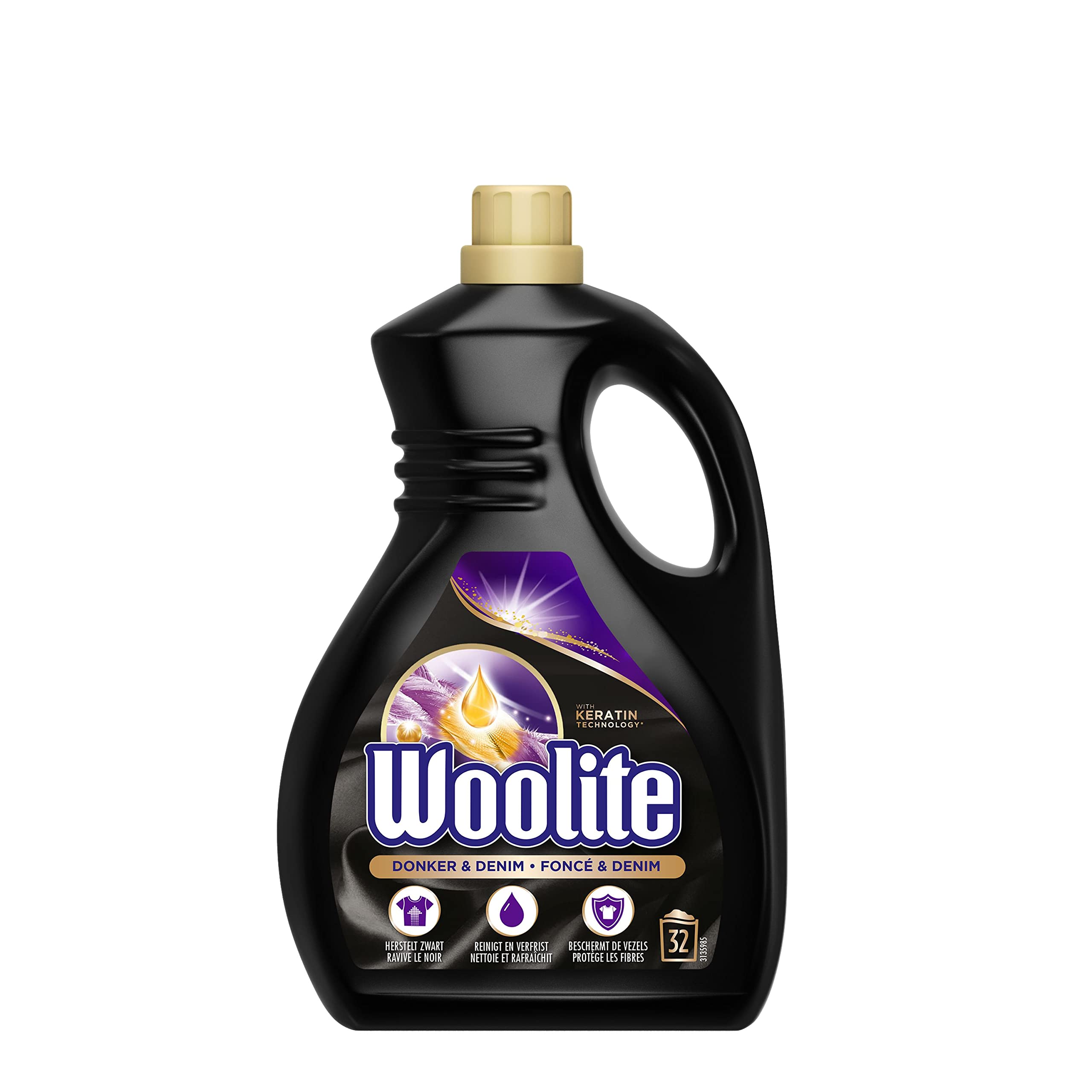 Woolite Détergent noir, foncé et denim avec kératine - 32 lavages - 1,9 L