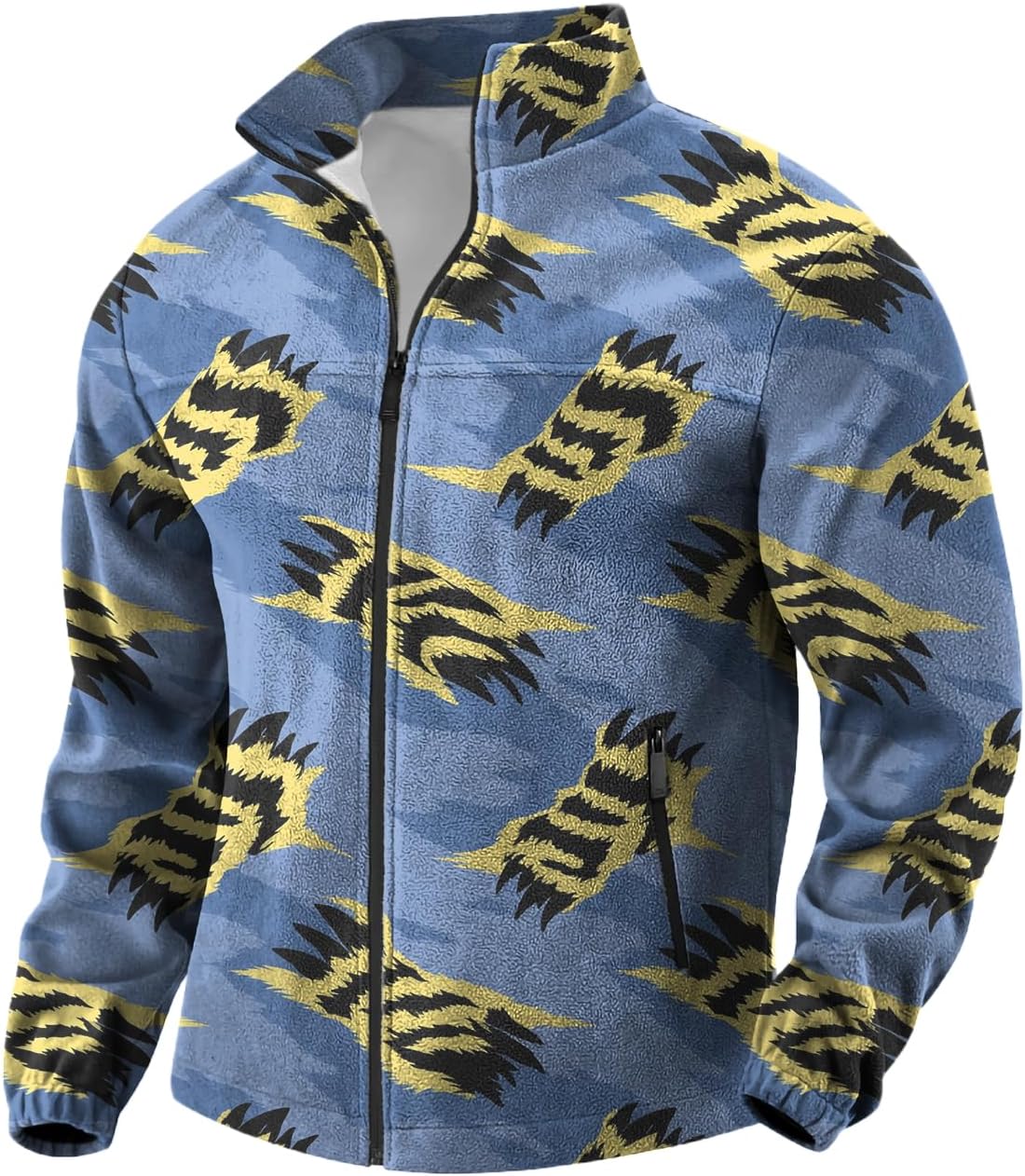 Full-Zip Retro Novelty Print Sweatshirt Mens Big and Tall Cool Camping Outdoor Acti...