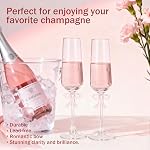 Champagne Glasses Set of 2, 8oz Elegant Crystal Stemmed Champagne Flutes with Pink Bow for Prosecco, Sparkling Wine, Mimosas, Cocktails, Weddings, Anniversaries, Parties