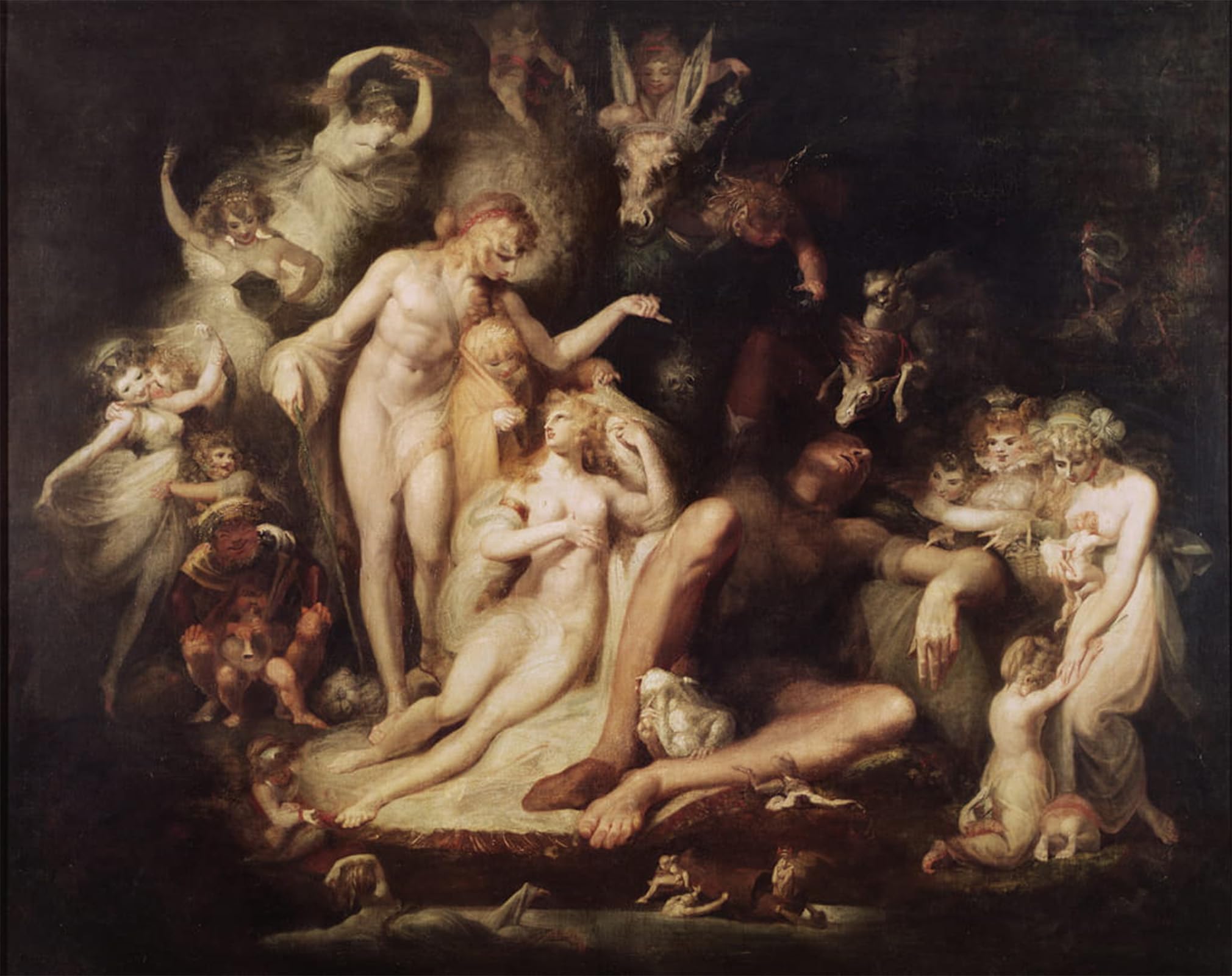 YIMACBJXX Famous Modern Prints Decorative Paintings the Awakening of Titania by Henry Fuseli Poster Painting Art for Home Decor 60x90cm