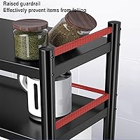 Vista 5 de Shelves Kitchen Organizer Shelf, Metal Frame Microwave Oven Stand Multifunctional Kitchen Storage Rack Inrial Vintage Style Kitchen Serving Trolley