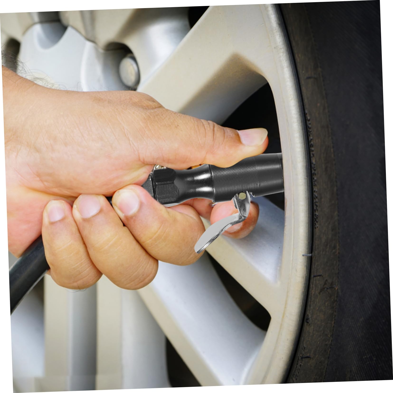 FUNOMOCYA Tire Inflator Chuck Air Pump Adapter Quick Connect Chuck for Lightweight Portable 12.5mm Threaded