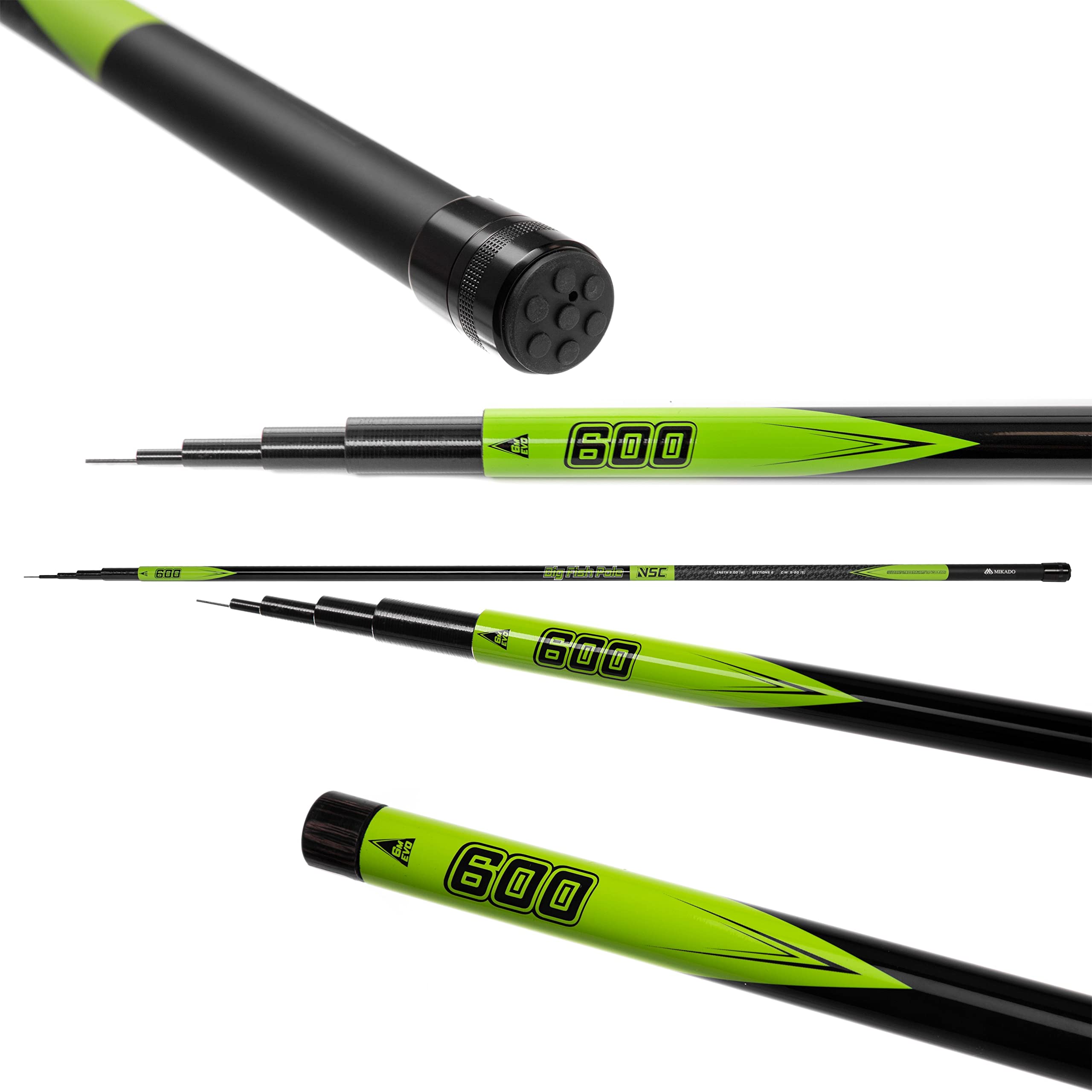 Mikado NSC Pole 6,0m/310g/5-20g high Carbon teleskopierbare Match- Stipprute