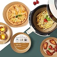 Vista 7 de 100PCS-6.9" Freidora de aire desechables Forros de papel redondo Tazón, papel pergamino desechable para freidora de aire