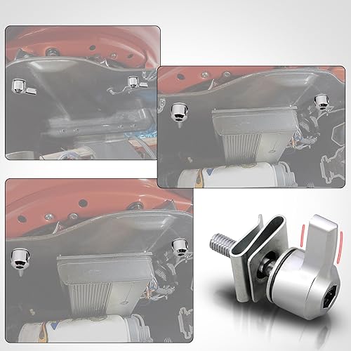 Miniatura 6 de WOWTK Kit de Montaje para Bolsa de Sillín, Juego de Bloqueo de Palanca de Bolsa de Sillín Rígida para Harley 1993-posterior Todos los Modelos