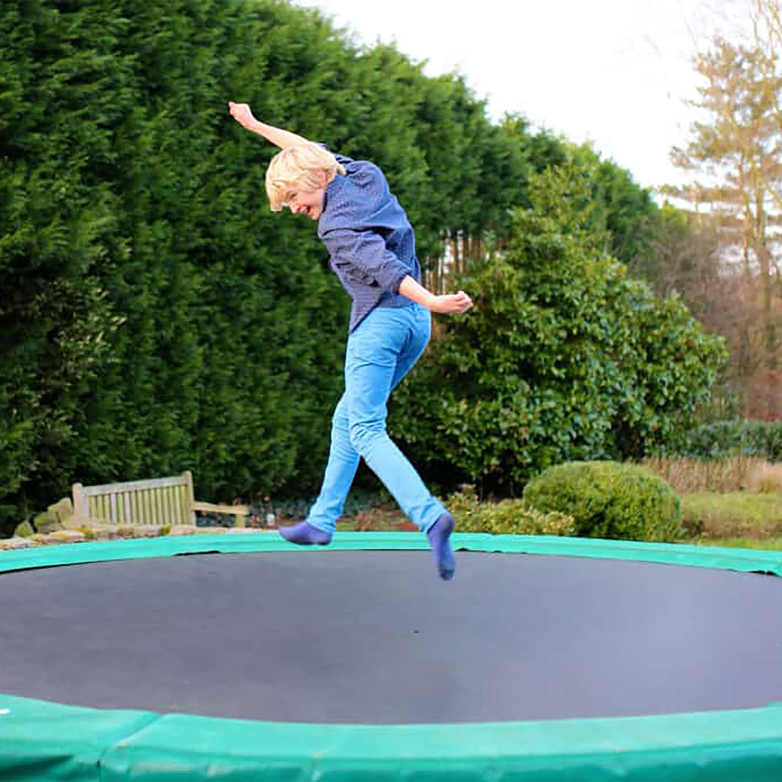 Tappeto Elastico Telo Ricambio Trampolino, Telo di Ricambio Trampolino, ø 305cm, 54/56/60/64 Occhielli, Tappeto da Salto per Trampolino da Giardino, Nero,10ft/56 Buckles