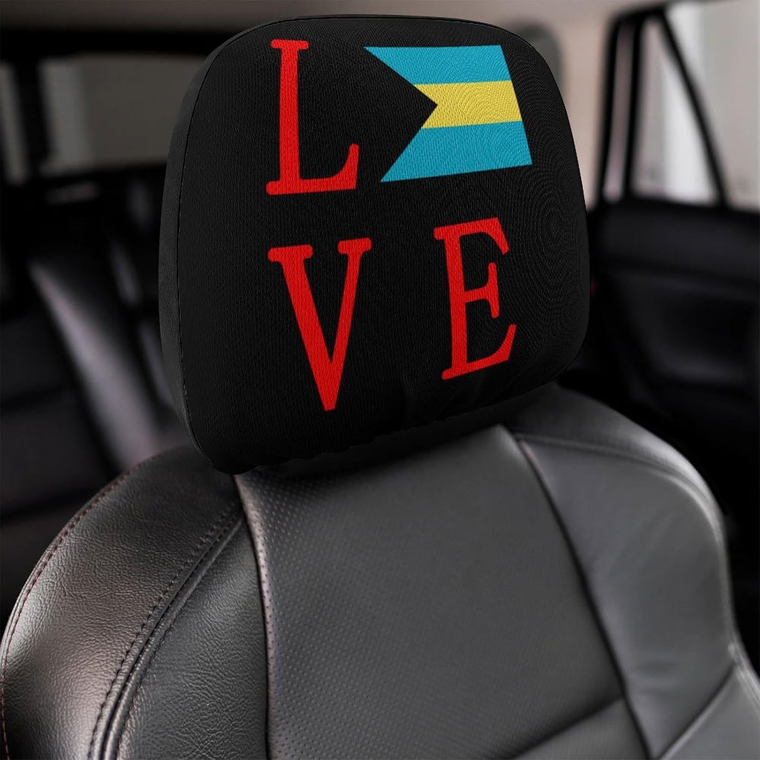 Bahamas Lover Fashion Car Headrest Cover Novelty Elastic Seat Rest Covers for SUV Truck Sedan image 4