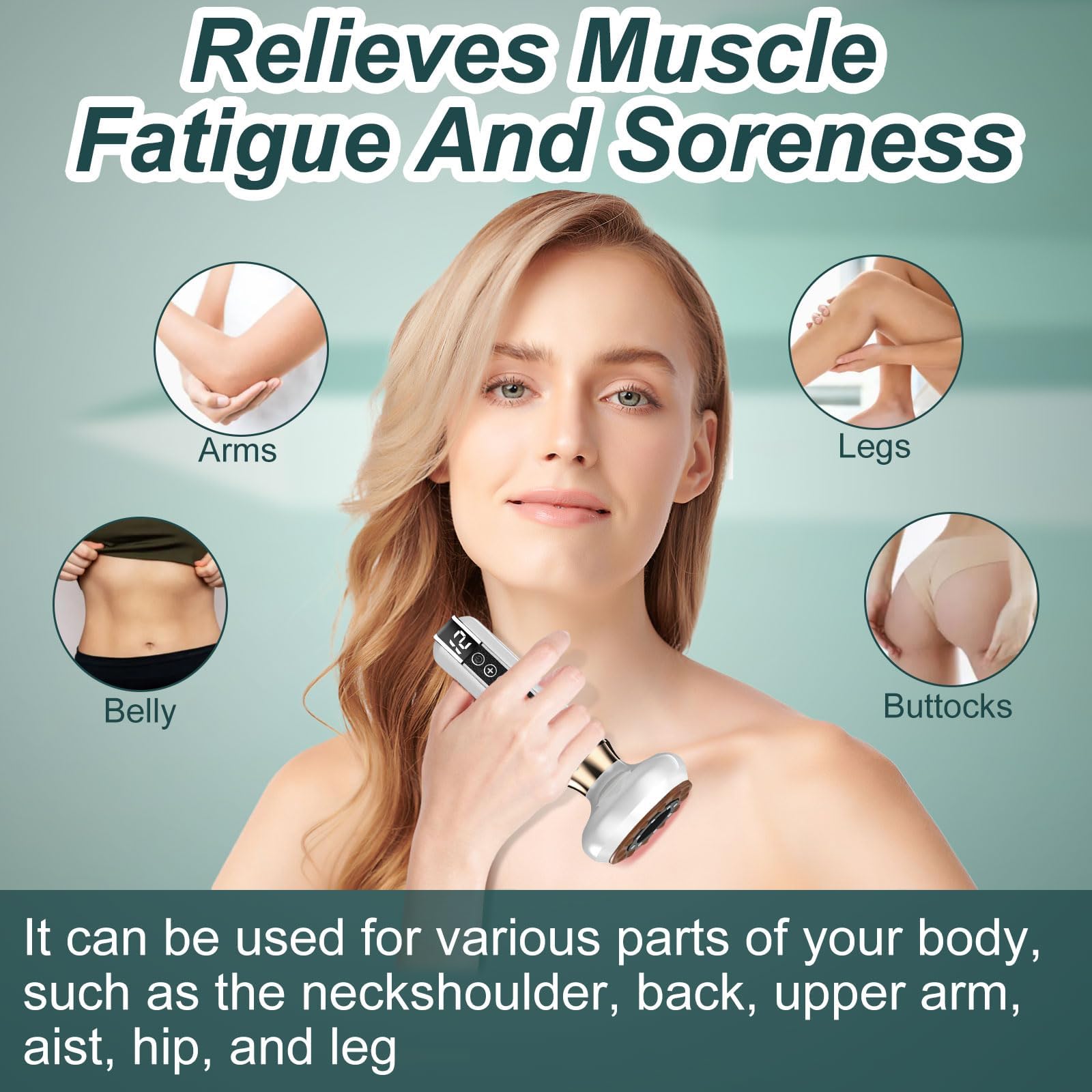 Velessa Massaggiatore Anticellulite Elettrico con Aspirazione Regolabile – Masseur Anti Cellulite, Ventouse Cellulite, 12 Livelli, Riscaldamento, Gua Sha Vacuum per Corpo, Gambe e Glutei (Bianco)