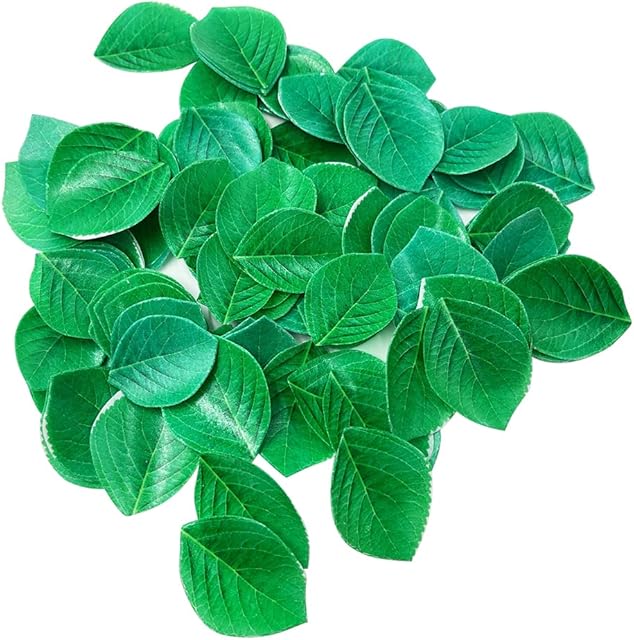 90pcs Edible Green Leaves for Cupcake Toppers Leaf Rice Paper Wafer Paper Baby Shower Wedding Cake Happy Birthday Party Decoration Mix Size Baby Shower graduation/ Hawii/ Summer/ Anniversary