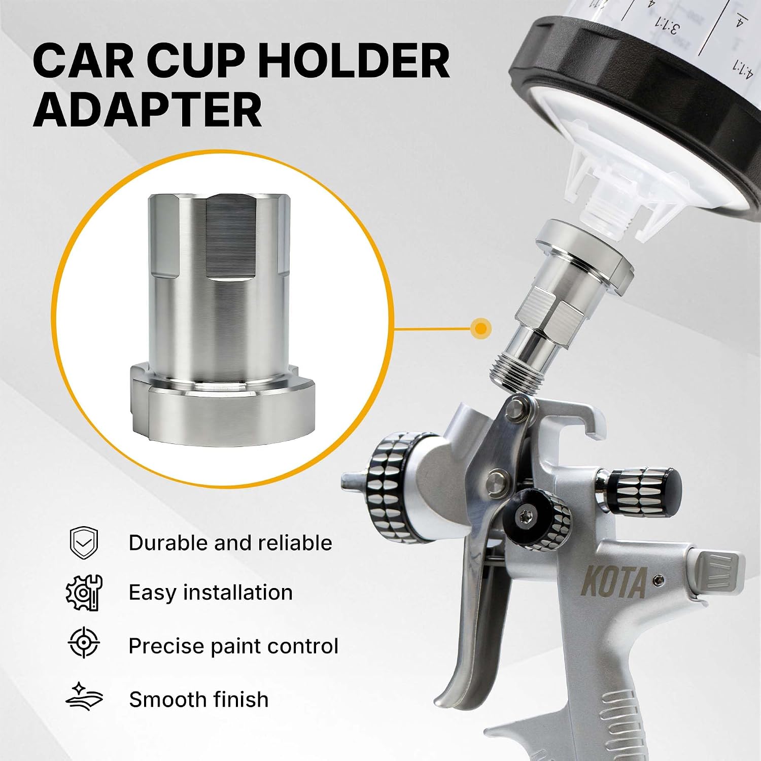 Spray Gun Paint System Stainless Steel Adapter (32) 16136 (Aftermarket) Compatible with 1.0 System Only and the Disposable Spray Gun Cup Liners and Lid System