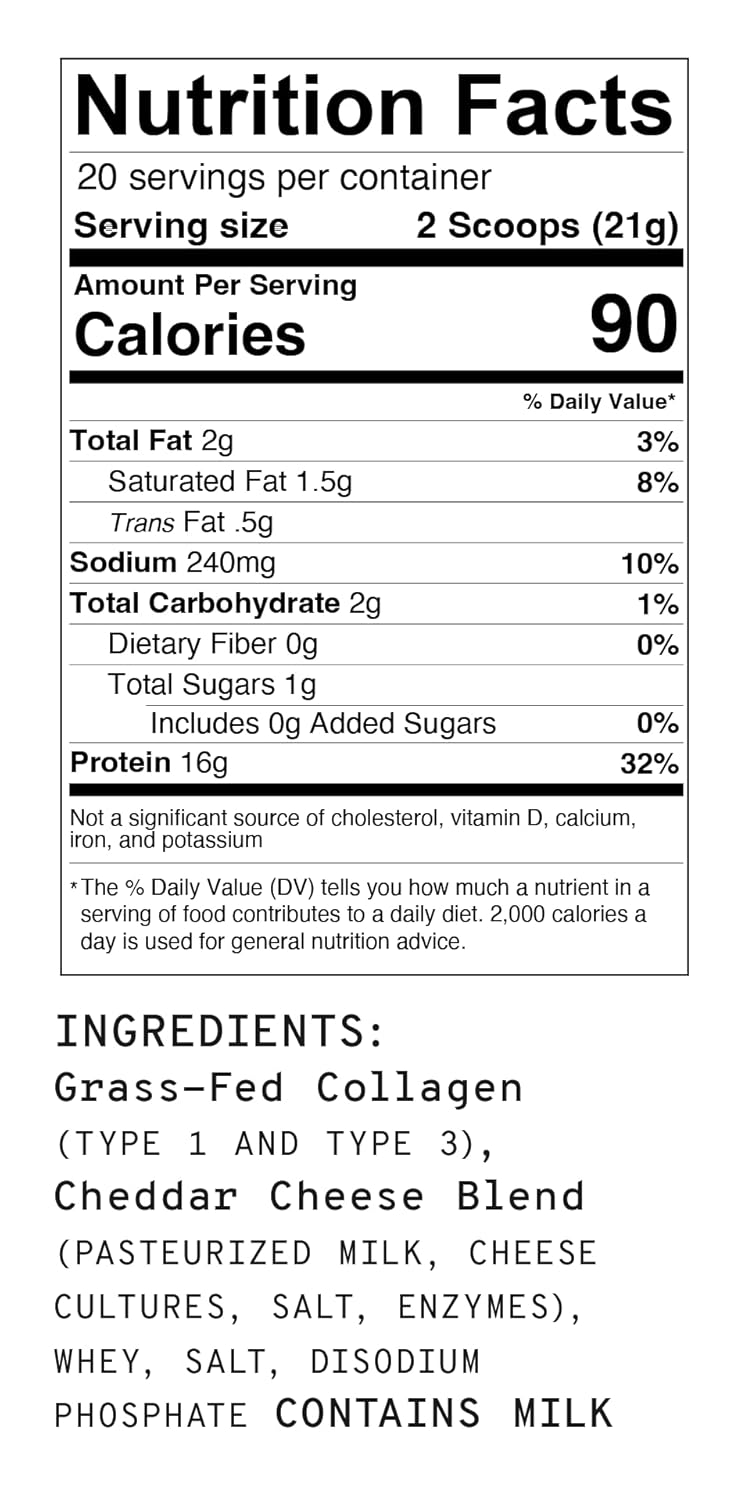 Savory Protein Powder, White Cheddar Flavor Complete Protein Blend | 16g High Protein Meal Enhancer for Cooking | Sampler Pack | 6 Individual Servings