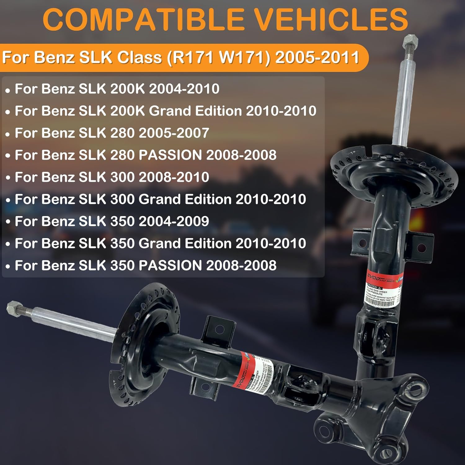 Front Struts Shock Absorber for Benz R171 W171 SLK Class 200K 280 300 350 2005-2011 1713200130 1713201030 1713200330 1713201230 Left & Right