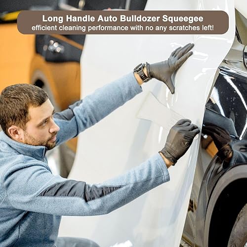 Miniatura 5 de Abnaok Herramientas de mango largo Auto Bulldozer Squeegee para ventana Tint Film Instalación Car Vinyl Wraps Ventanas y limpieza de vidrio (blanco)