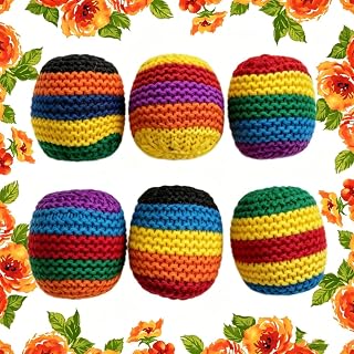 6PCS Hand-Made Knitted Footbag
