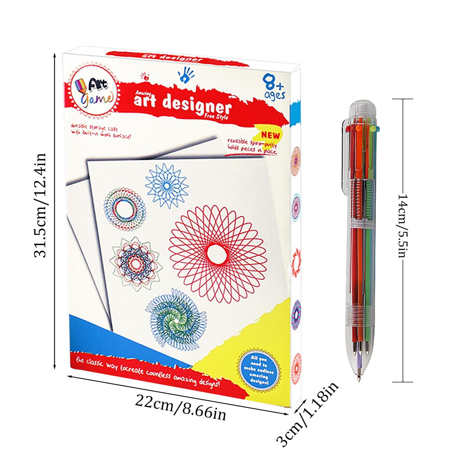 Spirograph Kit Per Disegno A Spirale - Con Ingranaggi, Per Bambini E Adulti, 28 Pezzi - Foto 6