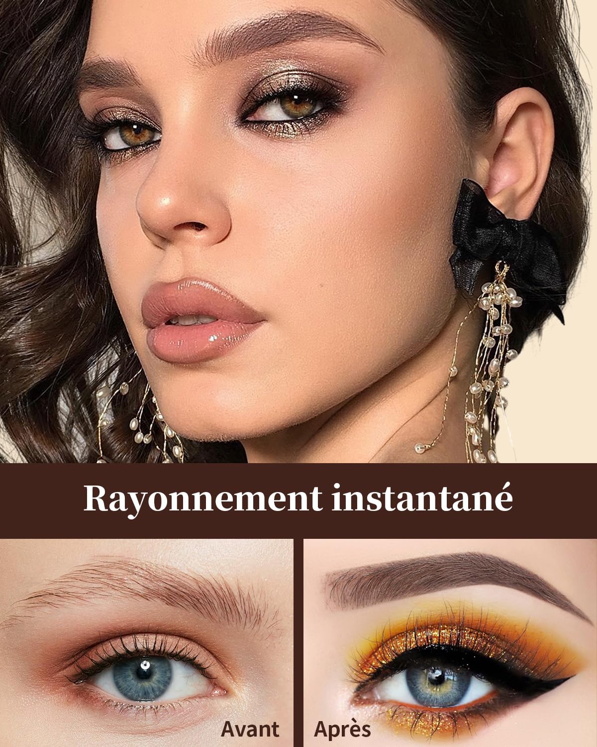 EIGSHOW Brosse À Sourcils,Pinceau À Sourcils Biseauté Double Extrémité Pour Définition Des Sourcils Et Eye-Liner,Brosse Vis Convient Pour Sourcils Et Cils (D108)