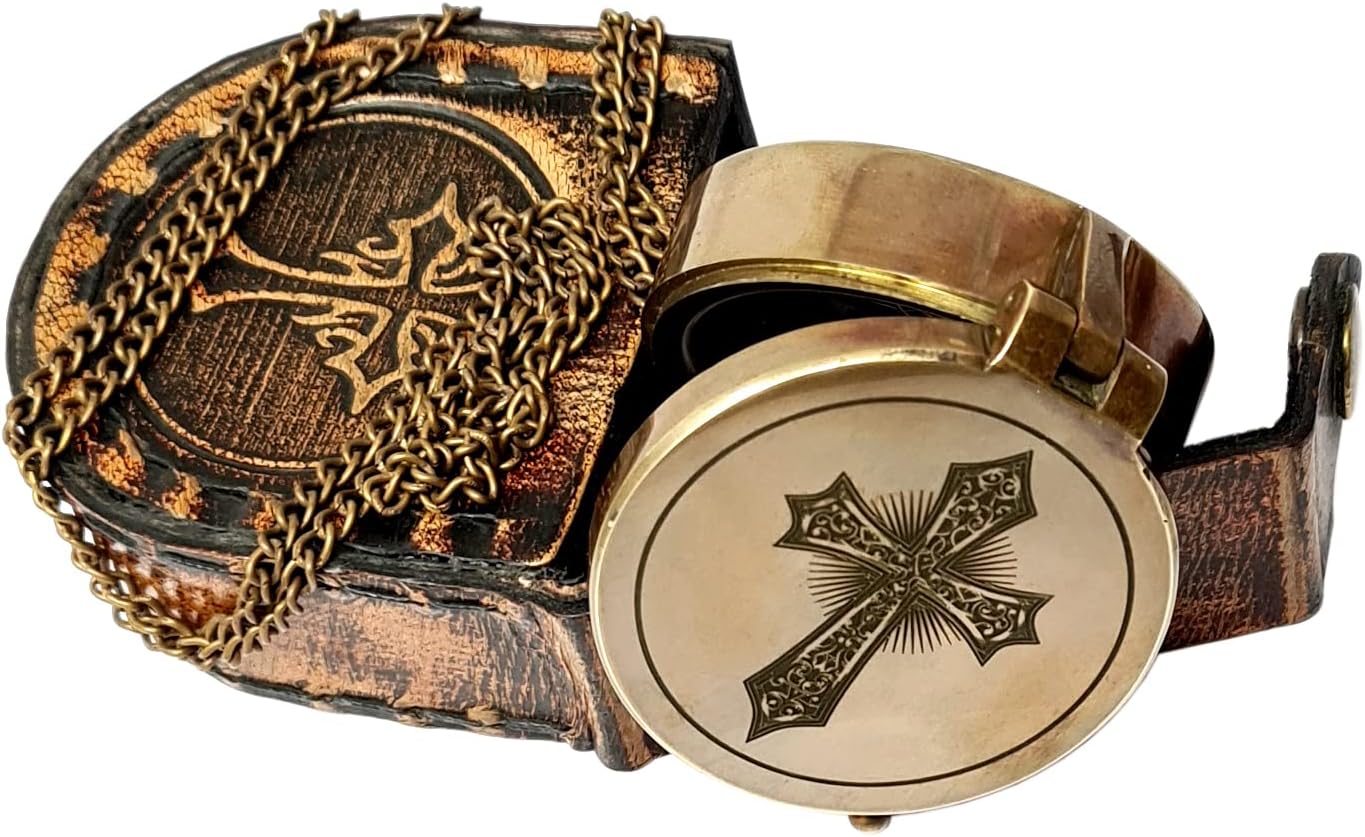 Brass Nautical - Brass Compass Engraved Gift for Son, Grandson, Daughter, Baptism, Confirmation Communion Godson Church Graduation Day