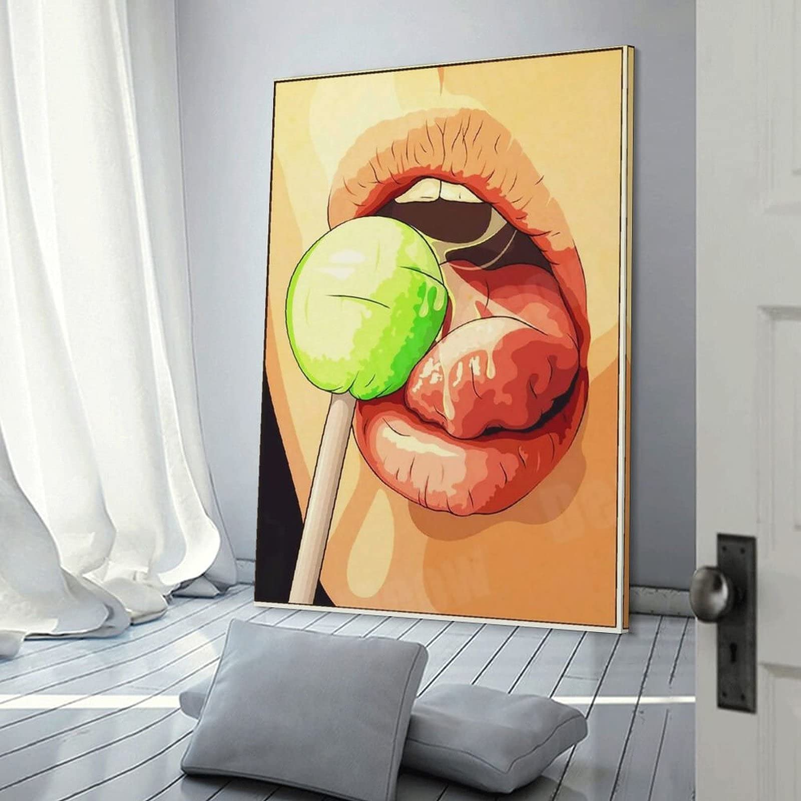 Poster pop art con stampa artistica da parete su tela con scritta "Hot Girl" e poster da camera da letto in famiglia, 60 x 90 cm