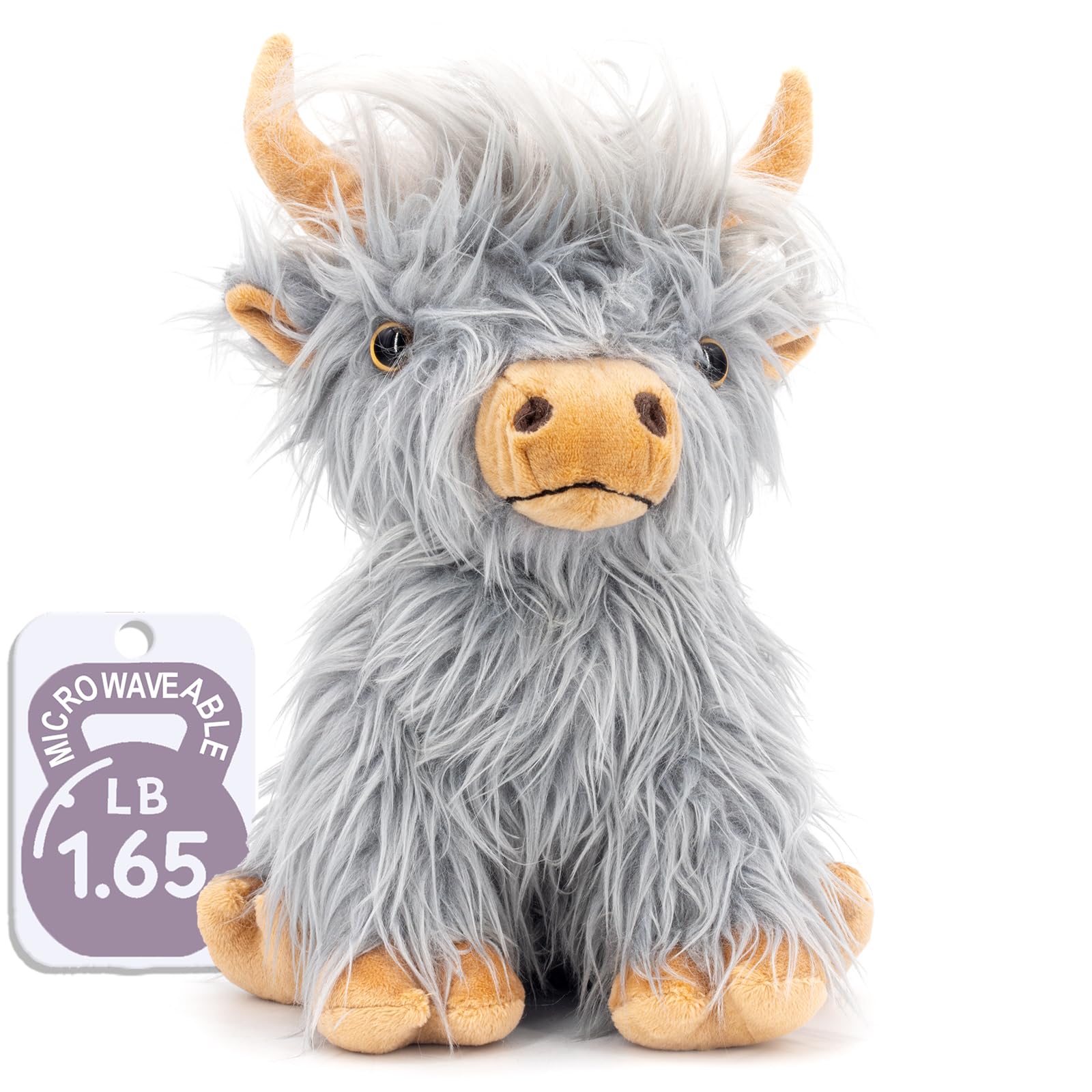 Marysun Microwavable Highland Cow Stuffed Animal - Weighted Stuffed Animal Plush, Heating Pad for Period Cramps, Cozy Gift for Girls|Women|Kids|Elderly People — view 8