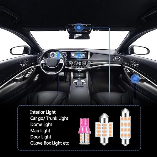 Miniatura 5 de jeseny Paquete de 24 bombillas LED para automóvil, T10 de 1.220in, 1.654in, luces interiores de festón, utilizadas para luces interiores de