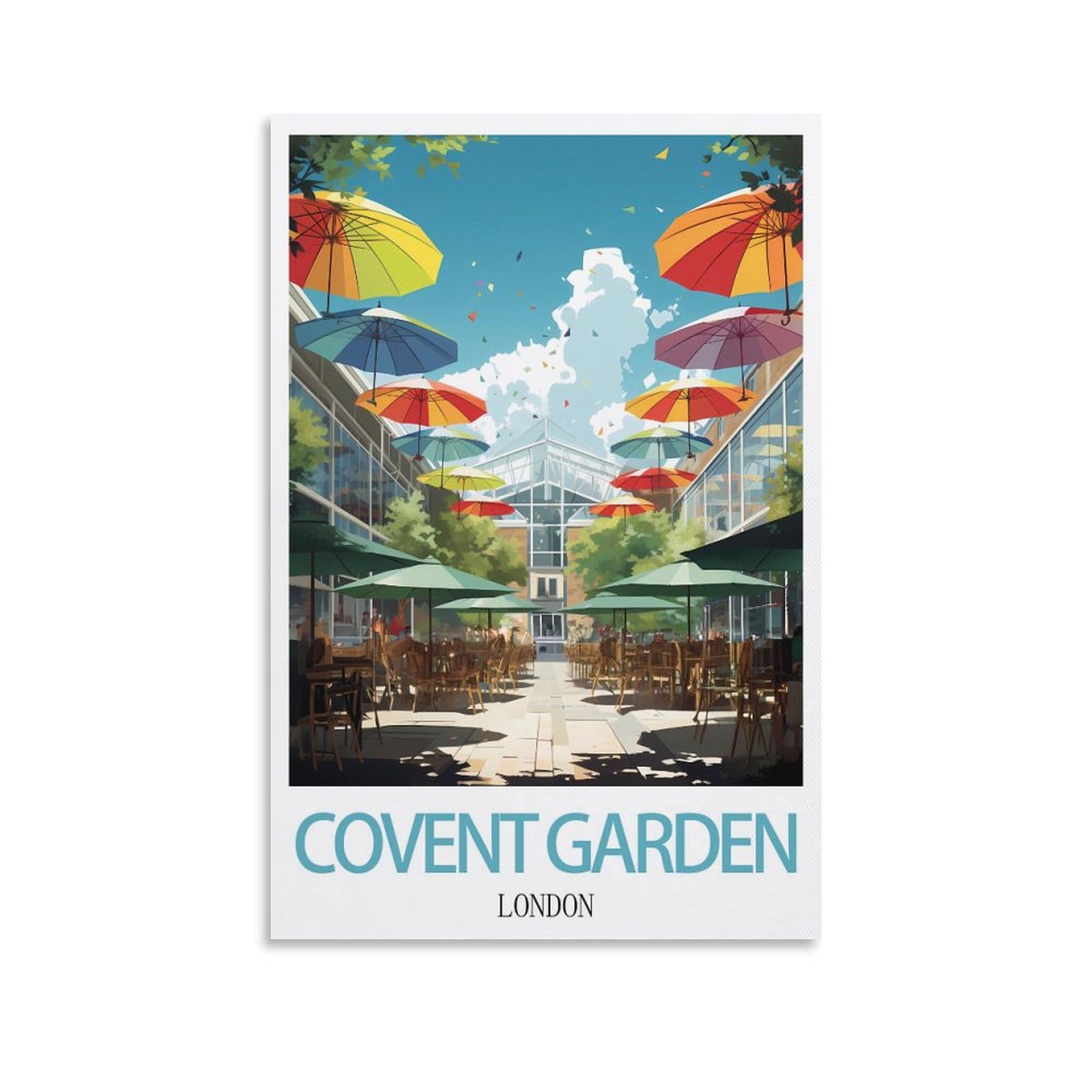 Vintage Metal Tin Signs,Covent Garden Londons,Vintage Metal Tin Sign Inspirational Retro Art Poster for Home Office, Cafe Bar Wall Decor 15x30cm