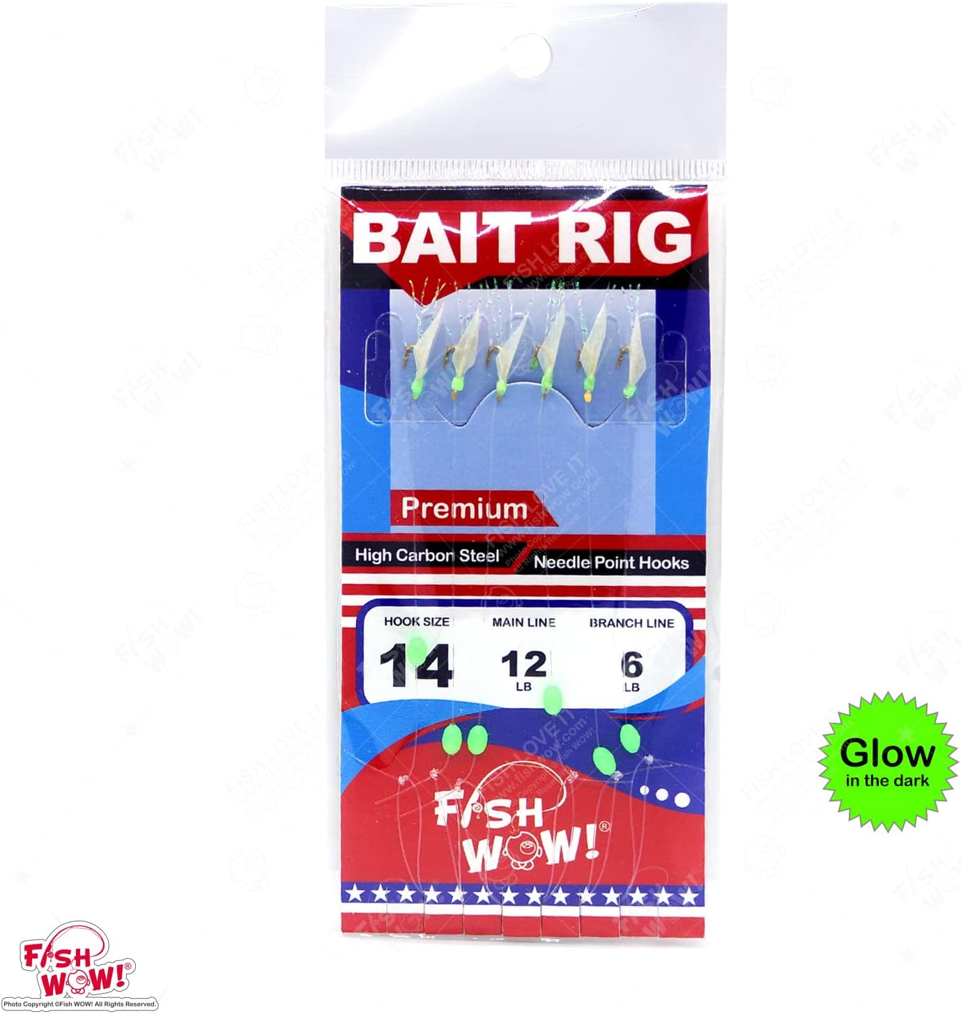 Size 14 Fishing Premium Bait Rig - 20 Packs