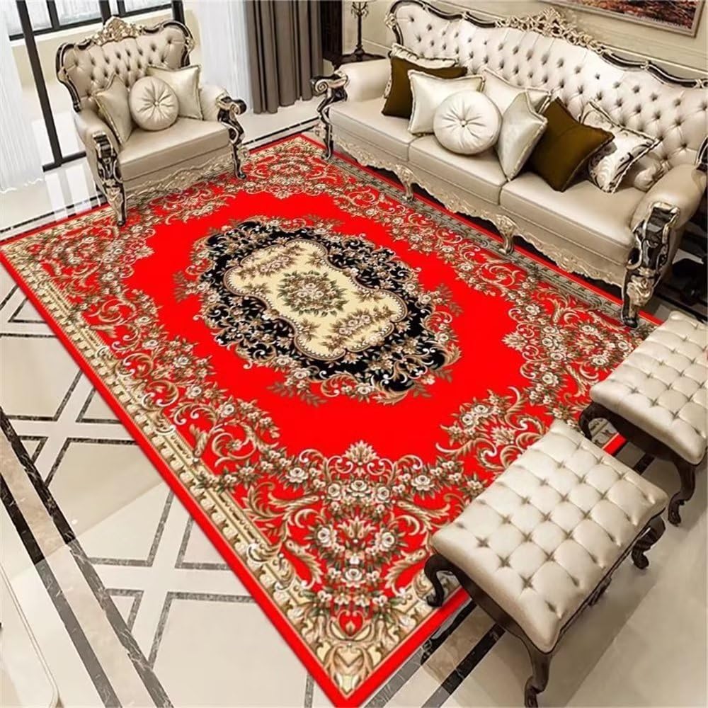 Tapis enfant garçon rouge classique en moquette résistante 200x300cm