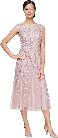 Amazon.com: Alex Evenings Women's Short Embroidered Cocktail Dress