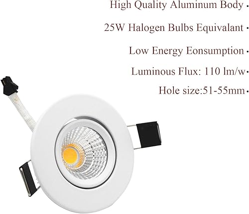 Miniatura 2 de Foco LED Downlight 110V regulable 3WCOB CRI80 Lámpara LED de 2 pulgadas, luces de abajo, ajustable, accesorio de iluminación empotrada e iluminación