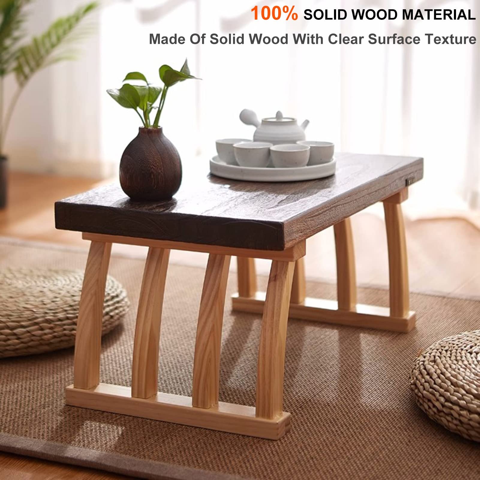Tavolino da caffè in Legno， Tavolo da Computer Portatile， Tavolo da Pavimento in Tatami per tè e caffè， mobili da Pavimento per Soggiorno，