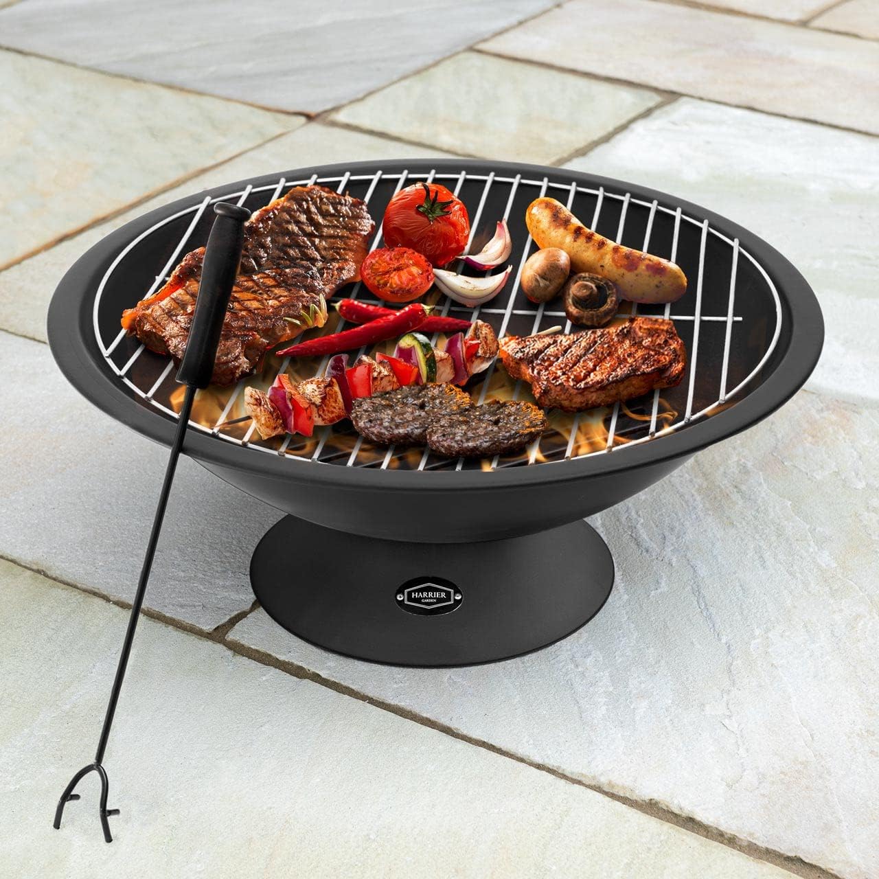 Harrier Outdoor Fire Pits [5X Styles] - Fire Pits for Garden | Suitable for Wood & Charcoal | Optional Fire Pit Grill Upgrade | Stylish Fire Pit Bowls (Fire Pit Only, Woven (42in) Fire Pit)