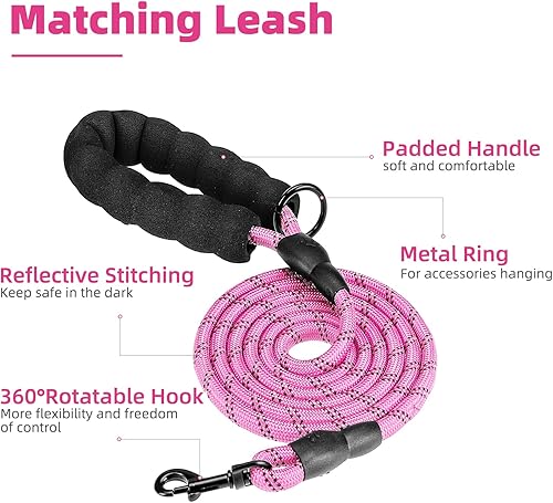 Miniatura 2 de PUPTECK Juego de arnés y correa para perro sin tirones con asa, chaleco acolchado reflectante ajustable a prueba de escapes para perros pequeños,