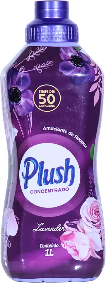 Plush, Amaciante de roupas e tecidos, Concentrado, Aroma Lavender, 1 litro, Roxo