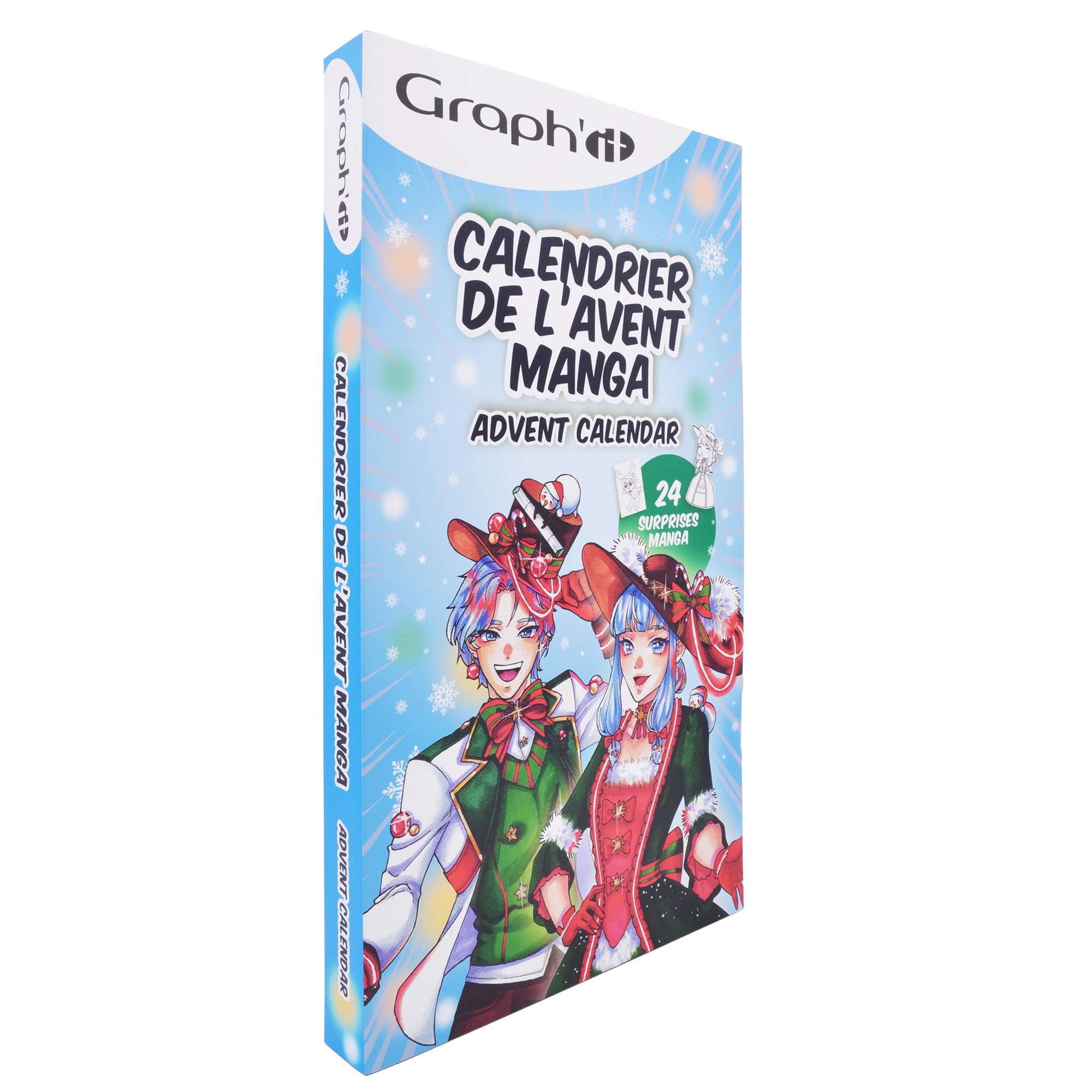 GRAPH'IT Calendario Avvento Manga 2024-24 sorprese creative per fan del disegno - Per adulti e bimbi - Pennarelli, astuccio, feltro inclusi - Idea regalo unisex