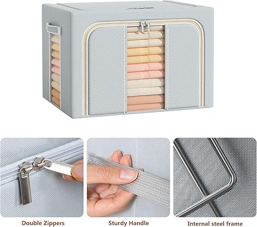 Miniatura 2 de VAN CADENE Contenedores de almacenamiento de ropa de 100 L, organizadores de armario de gran capacidad y almacenamiento, bolsas de almacenamiento